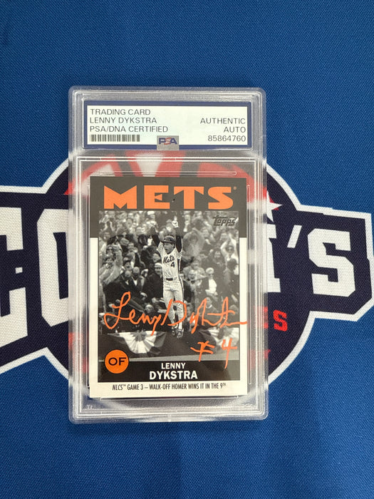 Lenny Dykstra Autographed 2021 Topps Once Upon a Time in Queens Special Set Card (PSA SLAB)