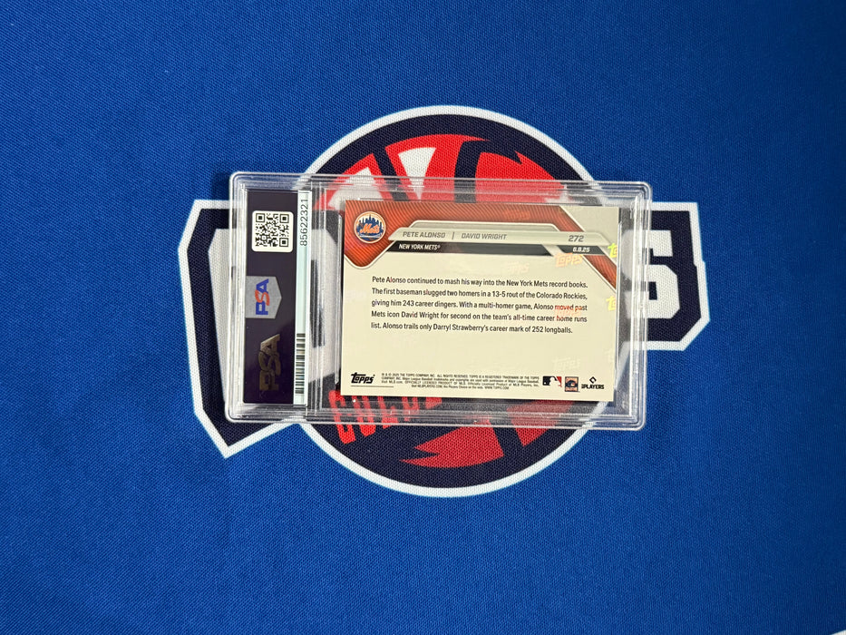 David Wright & Pete Alonso DUAL Autographed 2025 Topps Now #272 Slabbed Card (PSA)