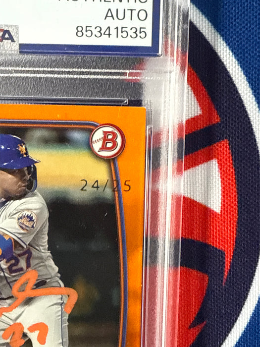 Mark Vientos Autographed Orange /25 2023 Slabbed Bowman Rookie Card (PSA SLAB)