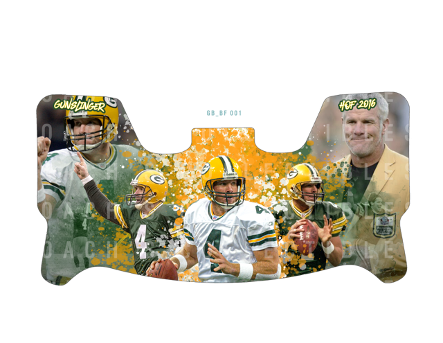 Brett Favre Custom Visor for Any Full Size Riddell Helmet (Universal Fit)