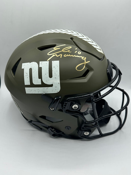 Eli Manning Autographed NY GIants Salute to Service Speed Flex Helmet (Fanatics)