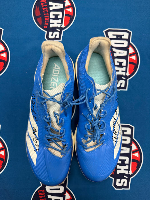 GAME USED Ronny Mauricio Autographed PAIR of Adidas Cleats w/ Game Used 2025 Inscription (JSA)
