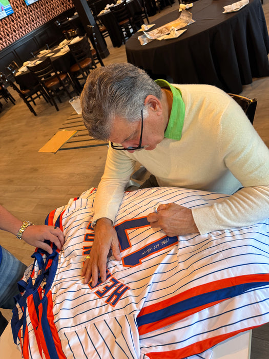 Keith Hernandez Autographed CUSTOM NY Mets Pinstripe Jersey with 86 WS Champs (Beckett)