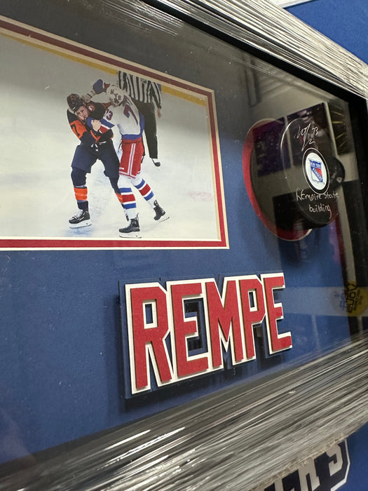 Matt Rempe Autographed & Inscribed Puck in 13”x8” Custom Shadowbox Display (Beckett)