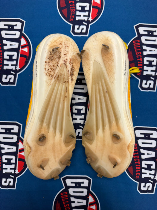 GAME USED Ronny Mauricio Autographed PAIR of Adidas Cleats w/ Game Used 2025 Inscription (JSA)