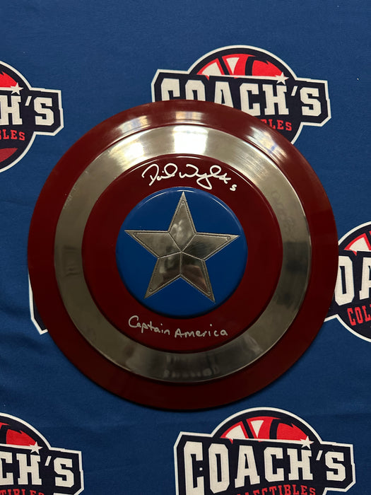 David Wright Autographed 12" Mini Captain America Metal Shield with "Captain America" Inscription (JSA)