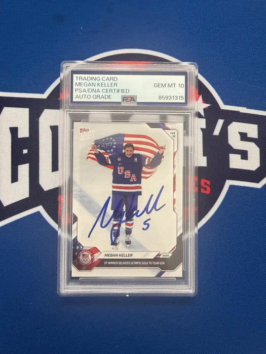 Megan Keller Autographed 2026 Topps Now USA Hockey Card #15 Gem Mint 10 Auto (PSA SLAB)