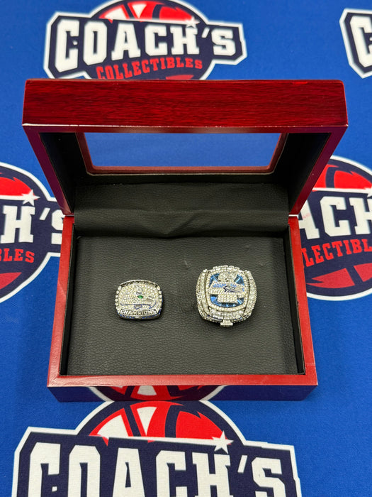 Seattle Seahawks 2pc Replica Super Bowl Rings w/ Display Box