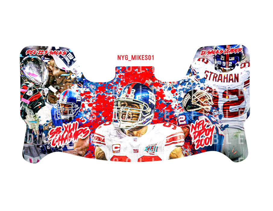 Michael Strahan Custom Visor for Any Full Size Riddell Helmet (Universal Fit)