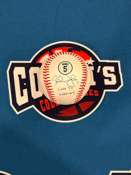 David Wright Autographed Retirement Logo Baseball with Inscription "Last to Wear #5" (JSA)