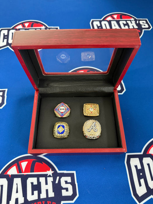 Atlanta Braves 4pc Replica World Series Ring Set w/ Display Box