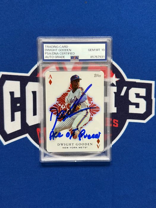 Dwight “Doc” Gooden Autographed 2023 Topps All Aces Trading Card w/ Inscription Gem 10 Auto (PSA SLAB)