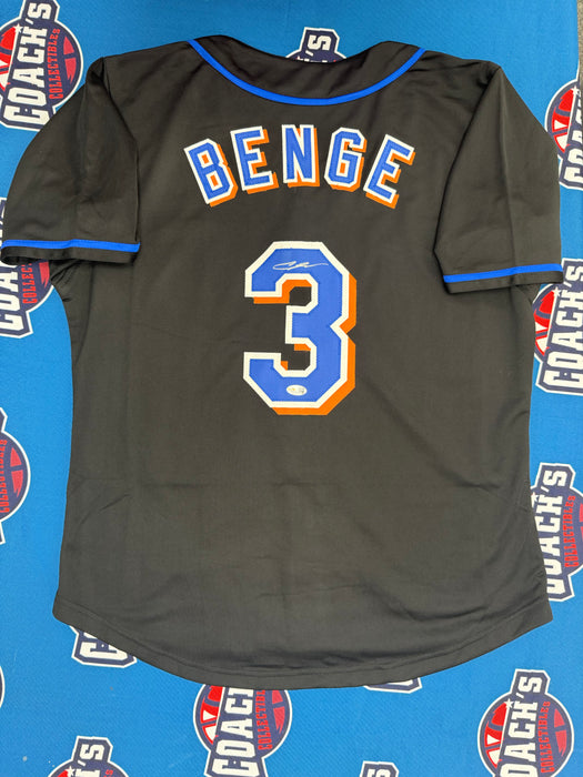 Carson Benge Autographed NY Mets Black Throwback CUSTOM Pinstripe Jersey (JSA)