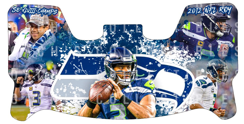 Russell Wilson Custom Visor for Any Full Size Riddell Helmet (Universal Fit)
