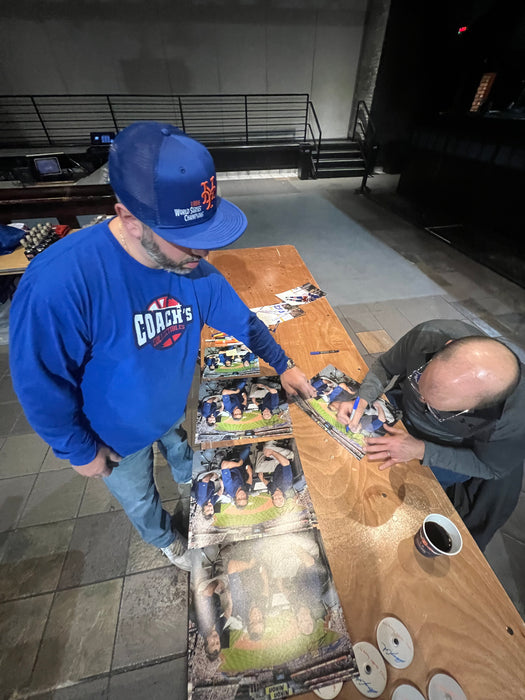 Keith Hernandez, Gary Cohen & Ron Darling Autographed 11x14 Photo (Beckett)