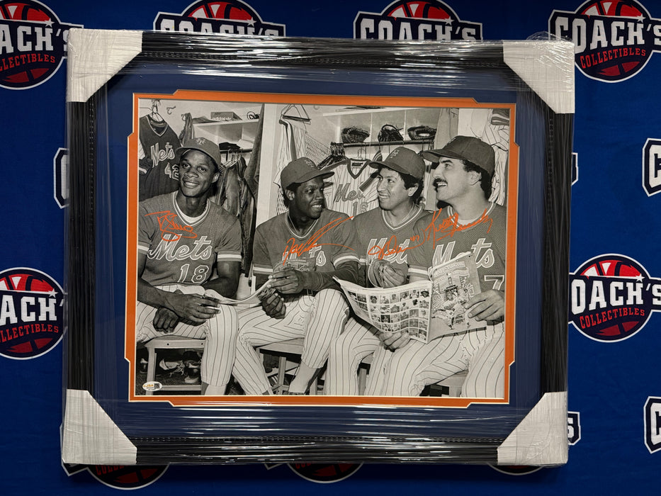 FRAMED 1986 Mets Multi Signed 16x20 Photo (JSA)