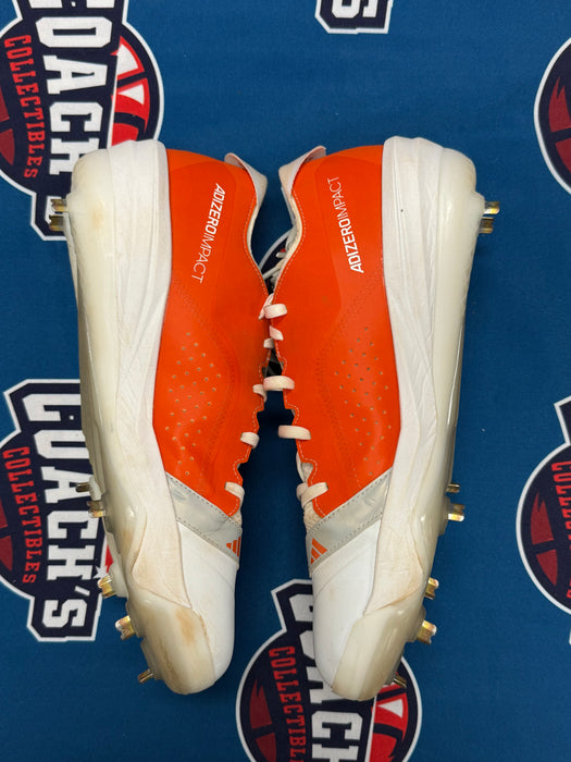 GAME USED Ronny Mauricio Autographed PAIR of Adidas Cleats w/ Game Used 2025 Inscription (JSA)