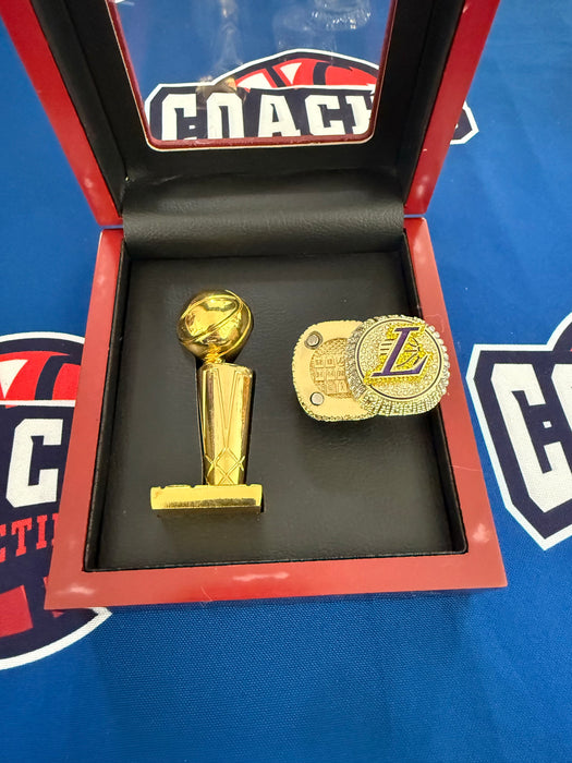 Los Angeles Lakers 2pc 2020 Replica NBA Championship Ring & Trophy Set with Display Box