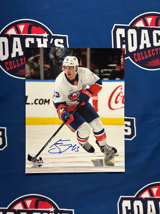 Mathew Barzal Autographed NY Islanders 8x10 Photo (Fanatics)