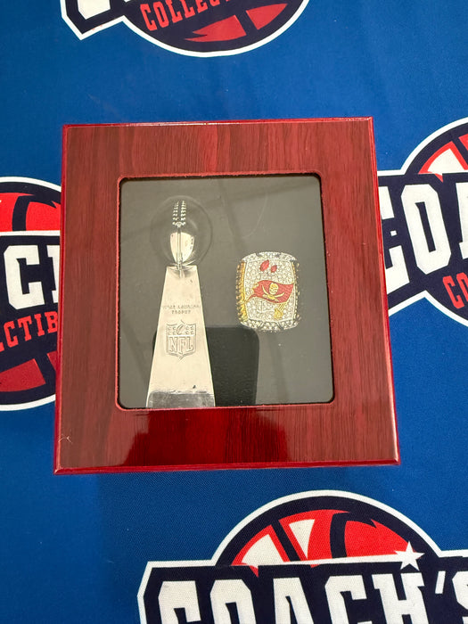Tom Brady Tampa Bay Buccaneers 2pc Replica Super Bowl LV Ring & Trophy with Display Box