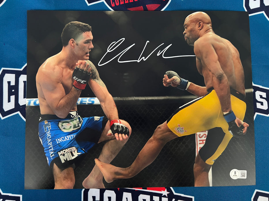 Chris Weidman Autographed Anderson Silva Leg Break 16x20 Photo (Beckett)