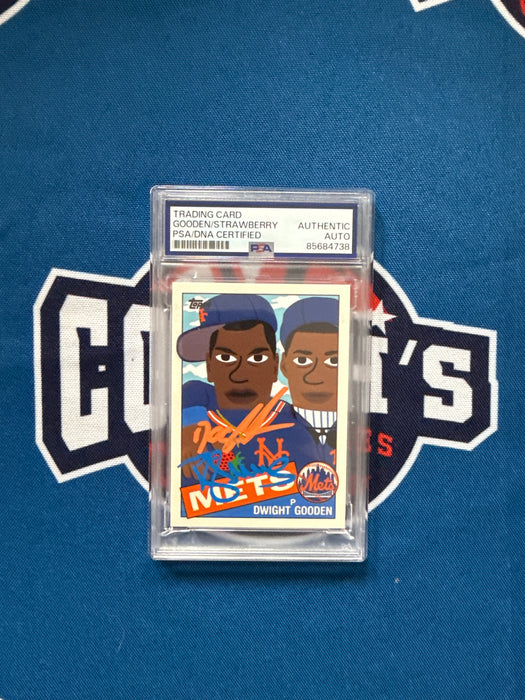 Dwight Gooden & Darryl Strawberry DUAL Autographed 2020 Topps Project 2020 Trading Card (PSA SLAB)