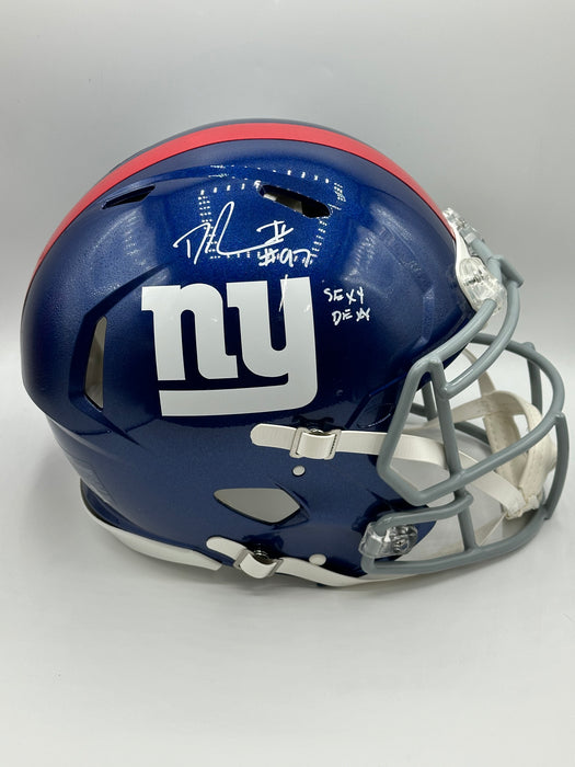 Dexter Lawrence Autographed NY Giants Full Size Speed Authentic Helmet w/ Sexy Dexy (Beckett)