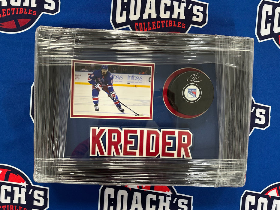 Chris Kreider Autographed Puck in 13”x8” Custom Shadowbox Display (Beckett)