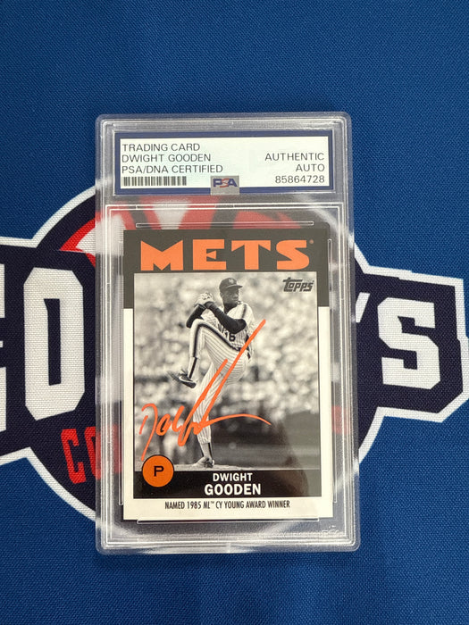 Dwight "Doc" Gooden Autographed 2021 Topps Once Upon a Time in Queens Special Set Card (PSA SLAB)