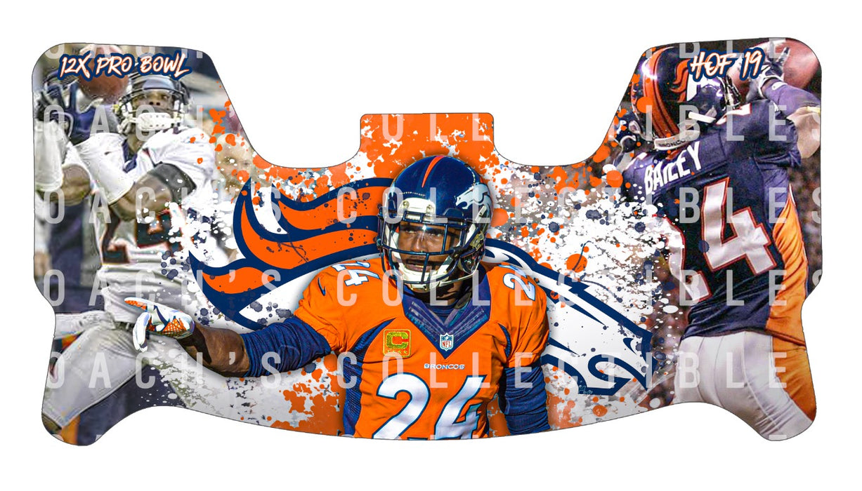 customized visors football helmets Champ Bailey Custom Visor for Any Full Size Riddell Helmet (Universal — Coach's Collectibles