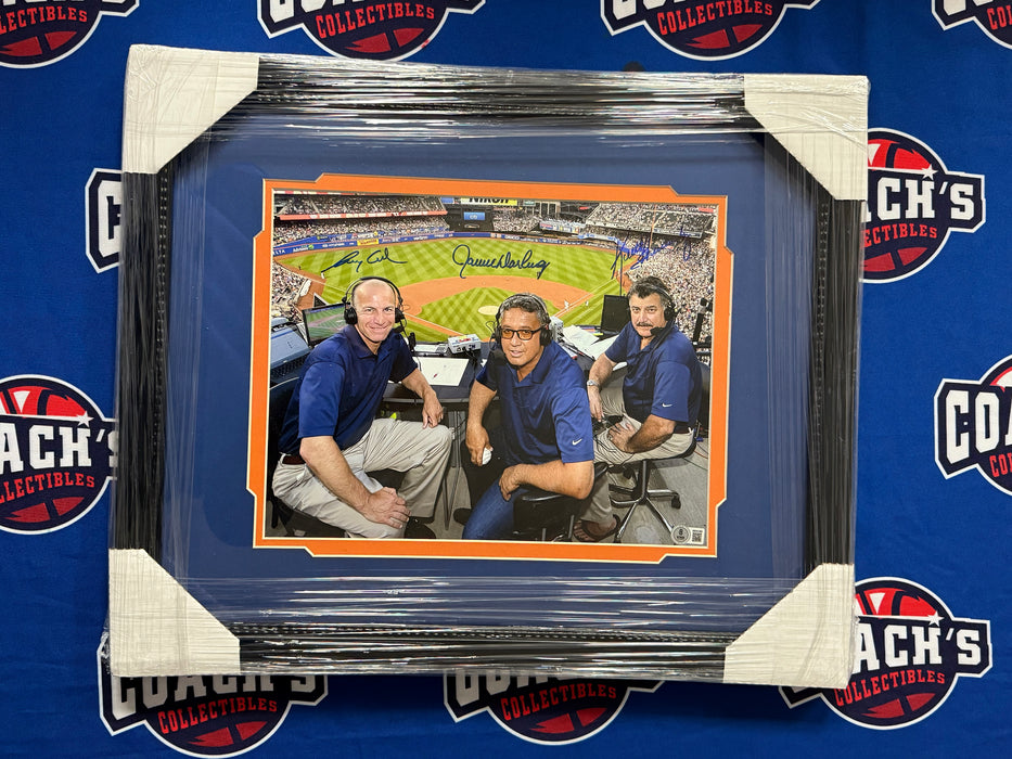 FRAMED Gary Cohen, Keith Hernandez & Ron Darling 11x14 Photo (JSA)
