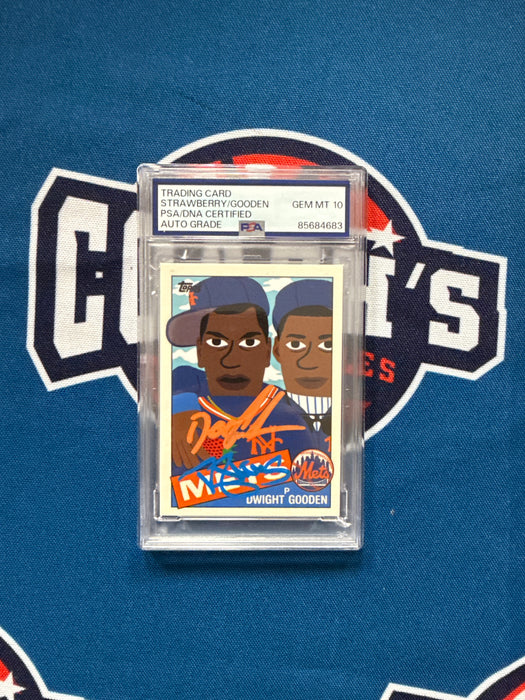 Dwight Gooden & Darryl Strawberry DUAL Autographed 2020 Topps Project 2020 Trading Card Gem 10 Auto (PSA SLAB)
