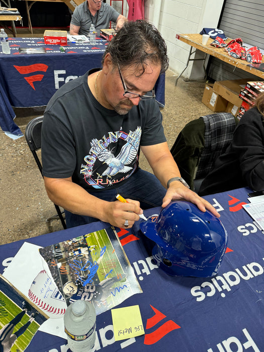 Mike Piazza Autographed NY Mets Full Size Rawlings Authentic Blue Helmet w/ Last to Wear 31 (Fanatics)