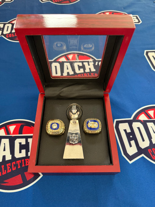 Miami Dolphins 3pc Replica Super Bowl Ring & Lombardi Trophy Set w/ Display Box