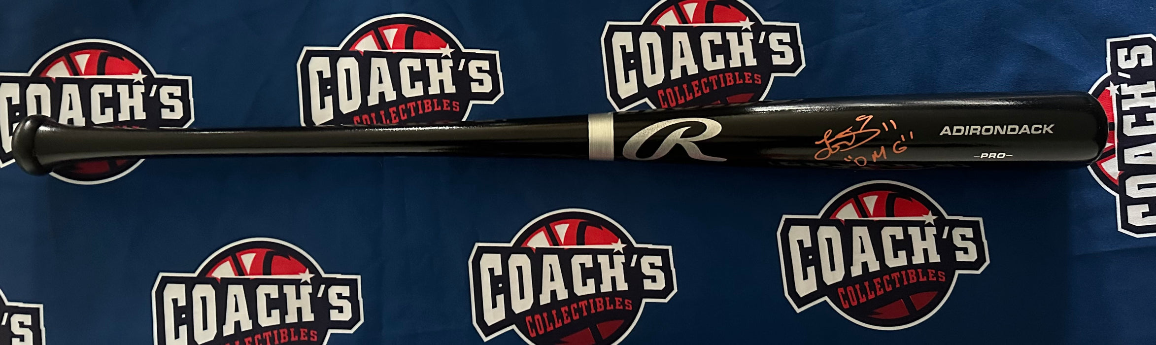 Jose Iglesias Autographed Black Rawlings Bat with OMG Inscription (Beckett)