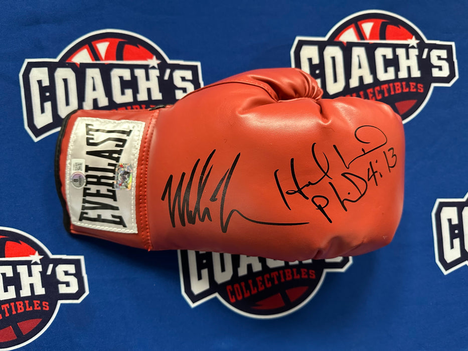 Mike Tyson & Evander Holyfield Autographed Red Everlast Boxing Glove (Beckett/Fitterman Sports)