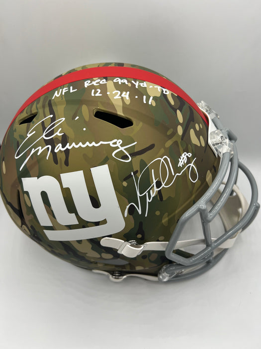 Eli Manning & Victor Cruz DUAL Autographed New York Giants Camo Replica Helmet (Fanatics)