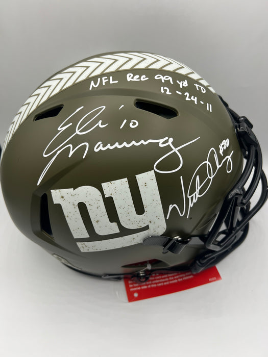 Eli Manning & Victor Cruz DUAL Autographed NY GIants Salute to Service Speed Authentic Helmet (Fanatics)