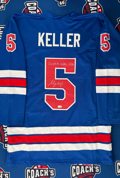 Megan Keller Autographed CUSTOM 2026 USA Olympic Jersey w/ Golden Goal 2026 (JSA)