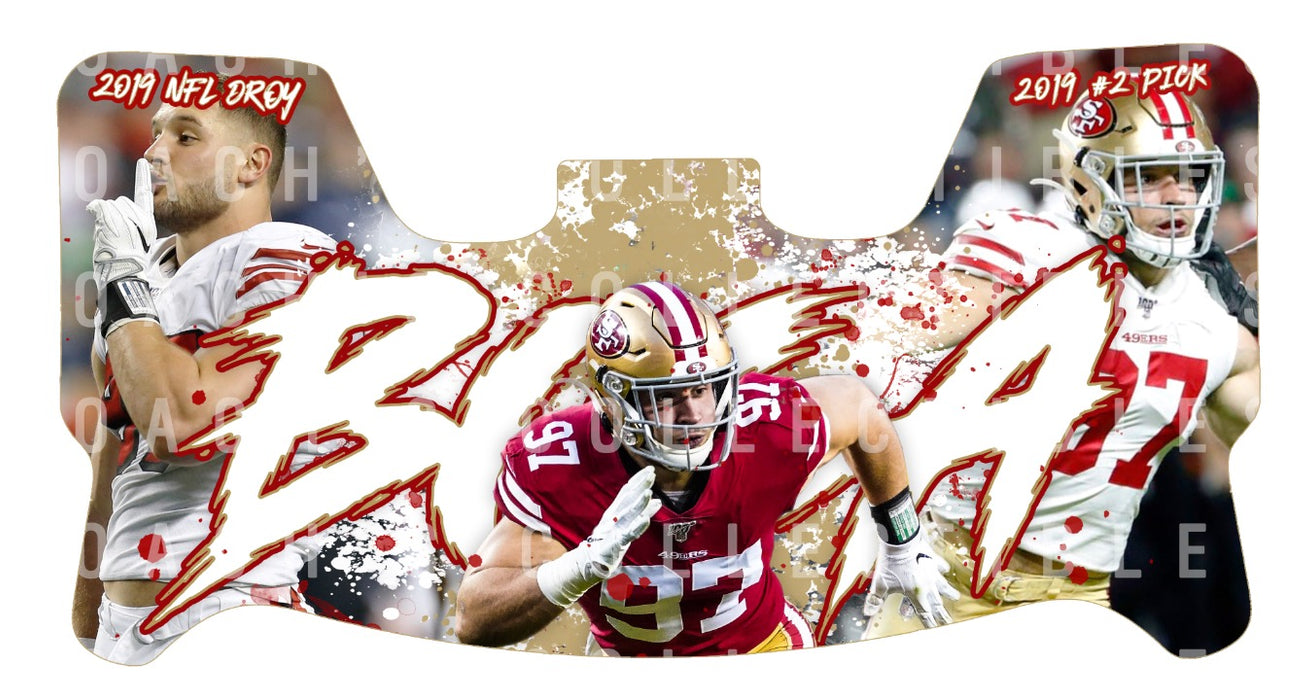 Nick Bosa Custom Visor for Any Full Size Riddell Helmet (Universal Fit)