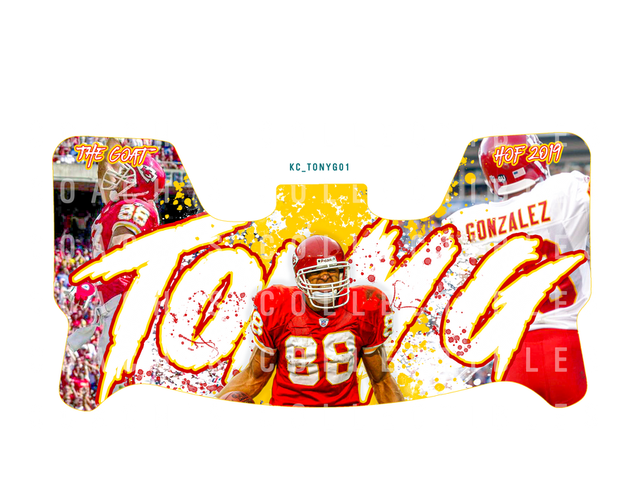 Tony Gonzalez Custom Visor for Any Full Size Riddell Helmet (Universal Fit)