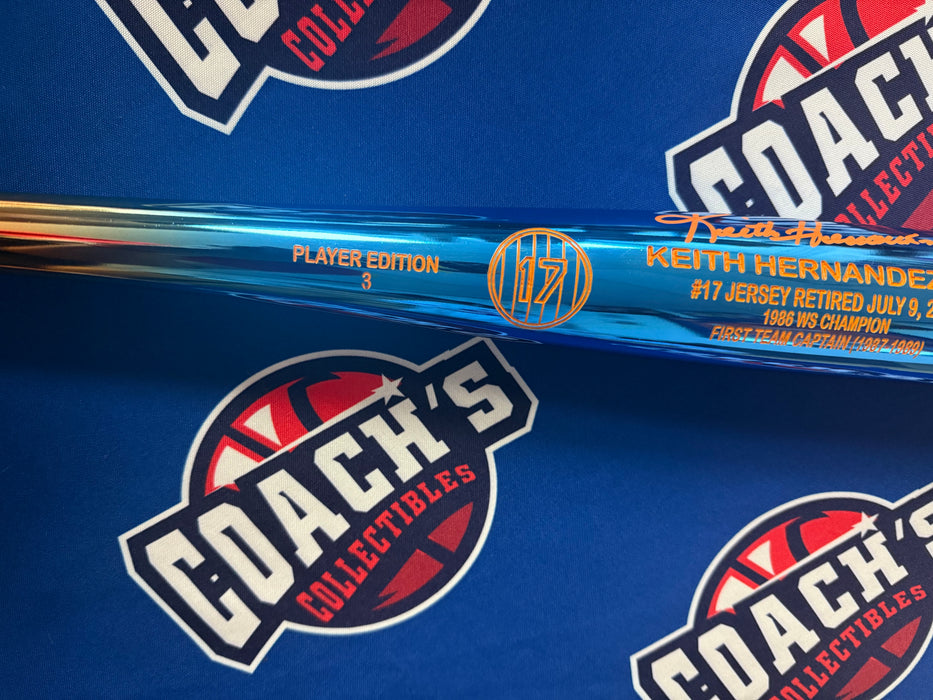 Keith Hernandez Autographed Special Limited Edition CHROME Baseball Bat w/ Mets #17 Retired (JSA)
