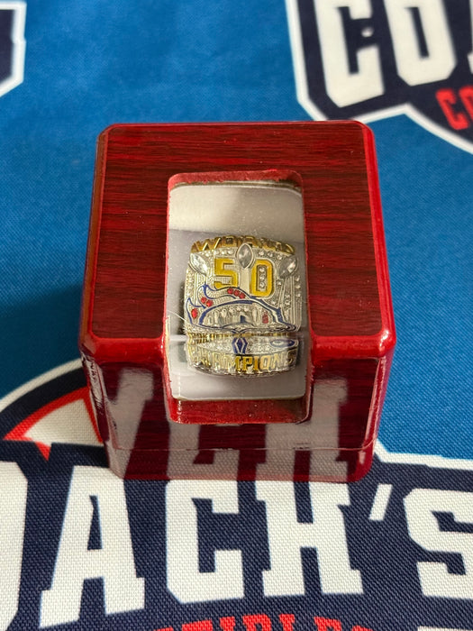 Denver Broncos Replica Super Bowl 50 Ring with Display Box