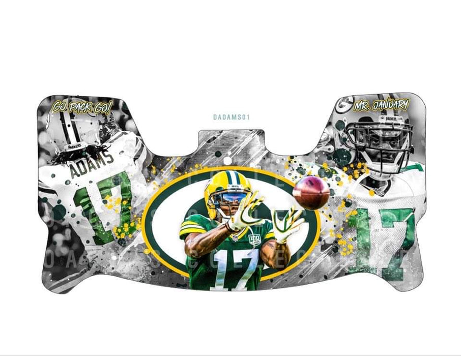 Davante Adams Custom Visor for Any Full Size Riddell Helmet (Universal Fit)