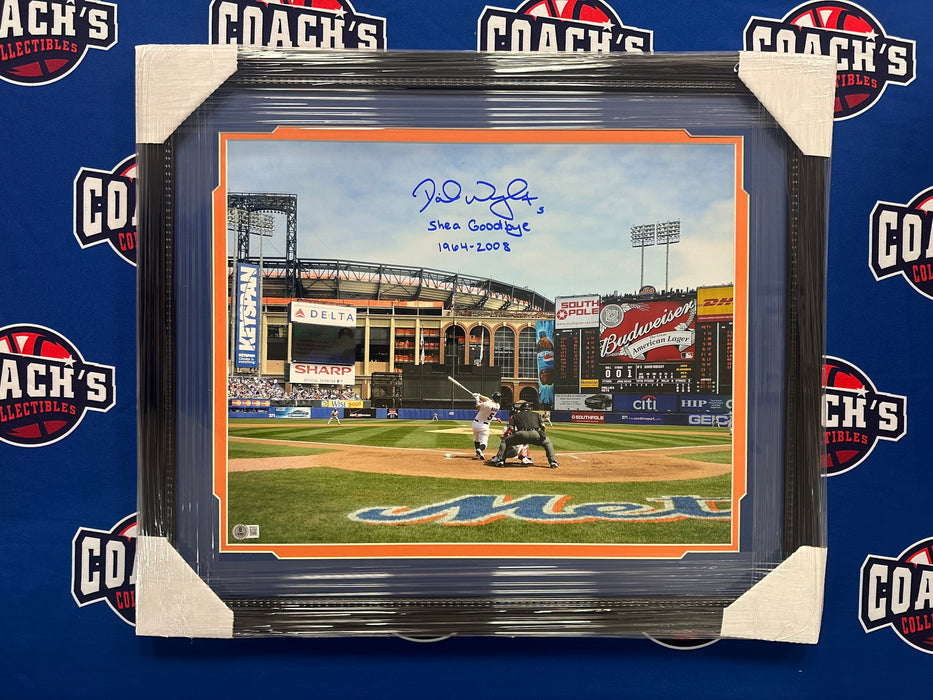 FRAMED David Wright Autographed Final Shea Season 16x20 Photo with Shea Goodbye Inscr (Beckett)