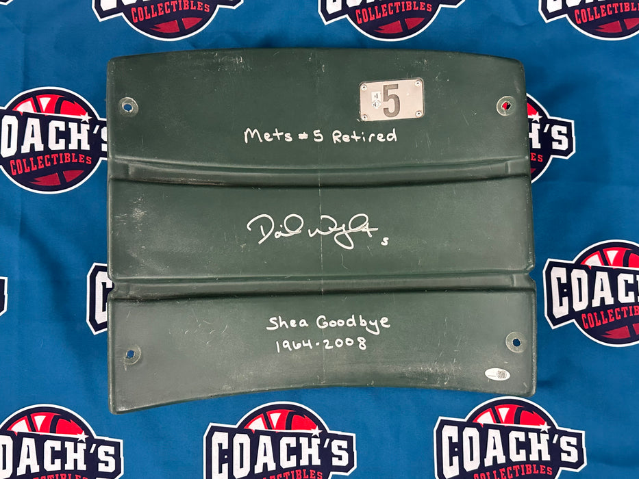 David Wright Autographed Shea Stadium Authentic Green Seat Back w/ Multi Inscription  (JSA)