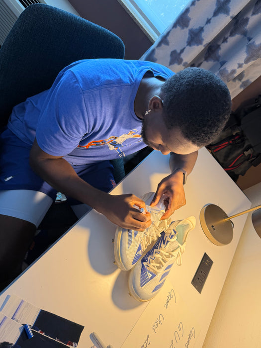 GAME USED Ronny Mauricio Autographed PAIR of Adidas Cleats w/ GU 2025 Inscription (JSA)
