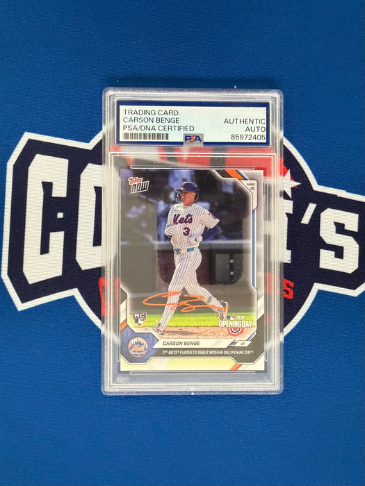 Carson Benge Autographed 2026 Topps Now #3 Rookie Card (PSA SLAB)
