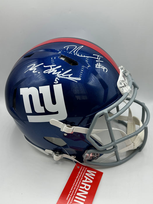 Kayvon Thibodeaux & Dexter Lawrence Dual Autographed NY Giants Full Size Speed Authentic Helmet (Beckett)
