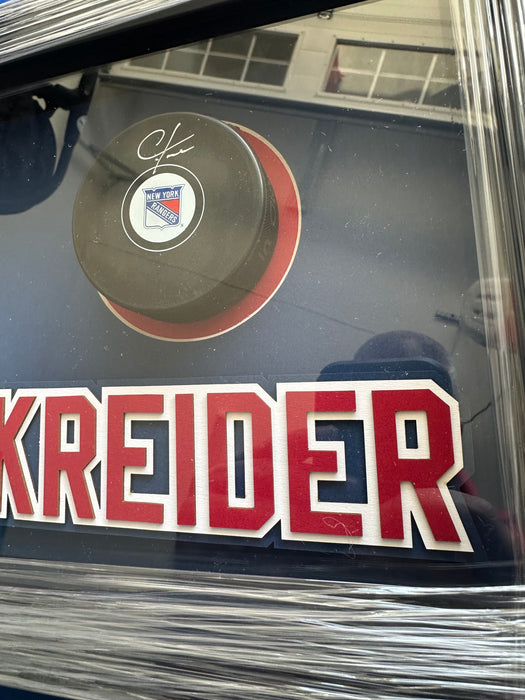 Chris Kreider Autographed Puck in 13”x8” Custom Shadowbox Display (Beckett)